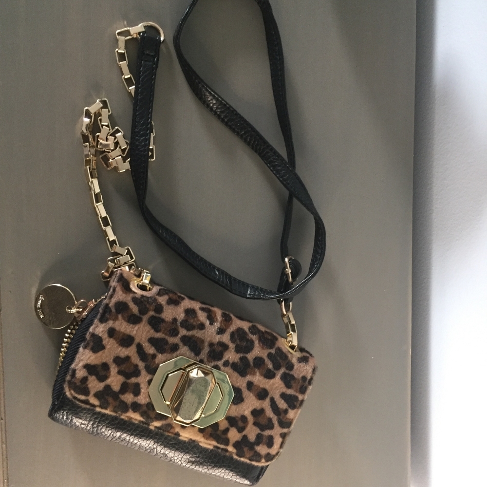 Deux Lux Cross Body Leopard Zip Around Wallet